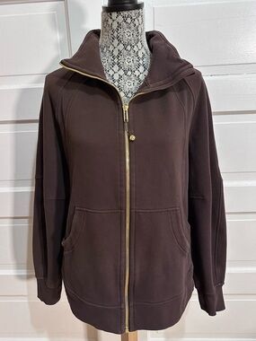 Lululemon Scuba Oversized Funnel-Neck Full Zip *Long Size M/L Espresso Gold $138